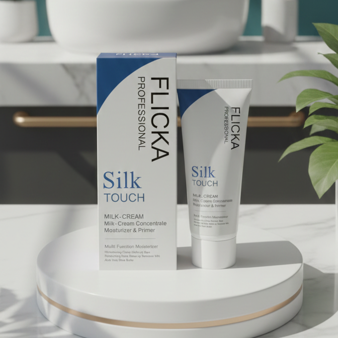 FLiCKA Silk Touch 3‑in‑1 Moisturizer & Primer | Hydrating, Lightweight, Long‑Lasting | Pore Minimizer | 120ml